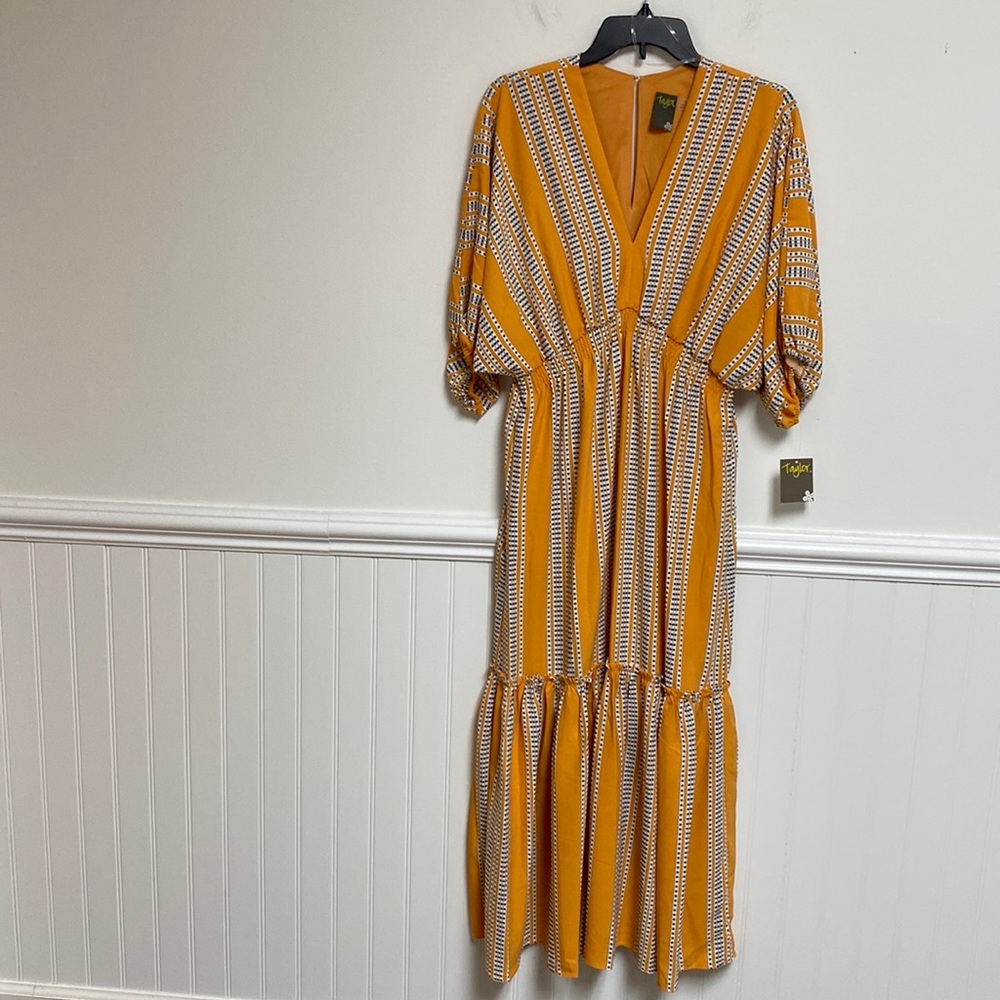 Taylor Striped V Neck Maxi Dress size 10
